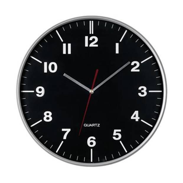 Nástěnné hodiny s tenkým rámem, strojek Quartz, černá stříbrná Nástěnné hodiny s tenkým rámem, strojek Quartz, černá stříbrná