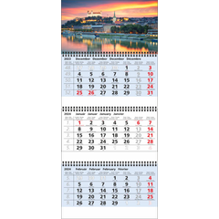 Obrázok ku produktu Nástenný 3M kalendár Maxi , modrá, 2024 s univerzálnou lašou A