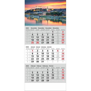 Nástenný 3M kalendár Štandard , sivá 2024 s univerzálnou lašou A