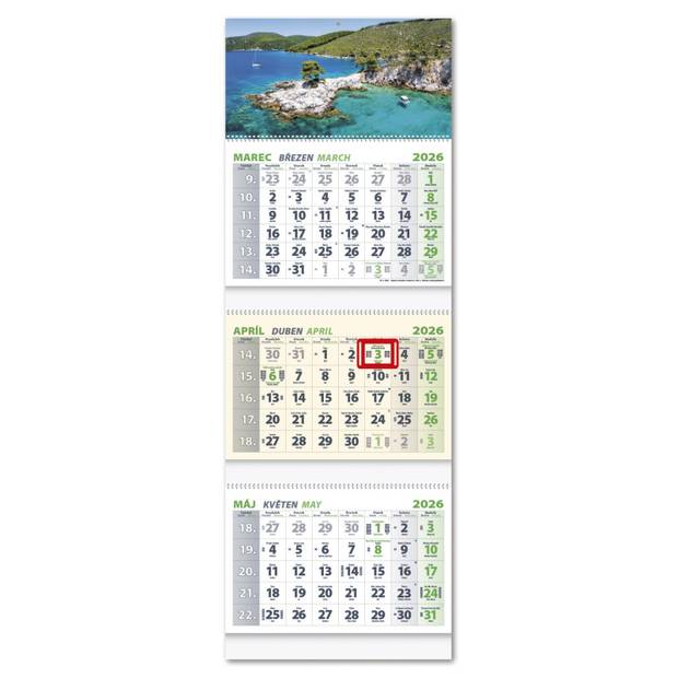 Nástenný kalendár 3-ŠPIRÁLOVÝ 2026 - Pobrežie Nástenný kalendár 3-ŠPIRÁLOVÝ 2026 - Pobrežie