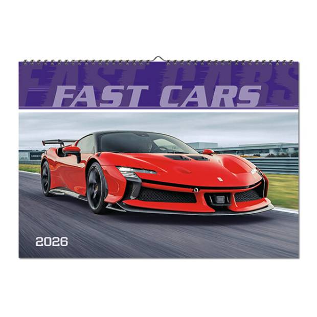 Nástenný kalendár Fast cars 485x340 mm, 2026 Nástenný kalendár Fast cars 485x340 mm, 2026