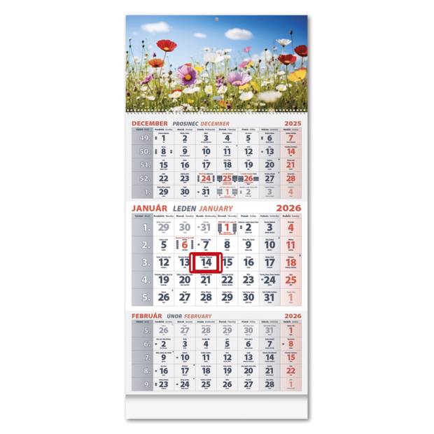 Nástenný kalendár TROJMESAČNÝ 2026 - Lúka Nástenný kalendár TROJMESAČNÝ 2026 - Lúka