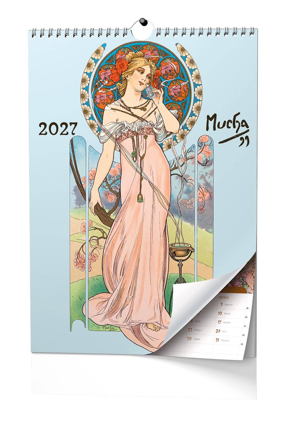 Nástěnný poznámkový kalendář A3 - Alfons Mucha 2027