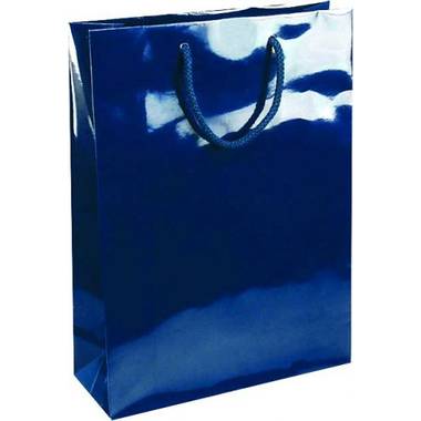 NATALY 32 Papierová darčeková taška, lesklá, 32x13x42 cm, modrá