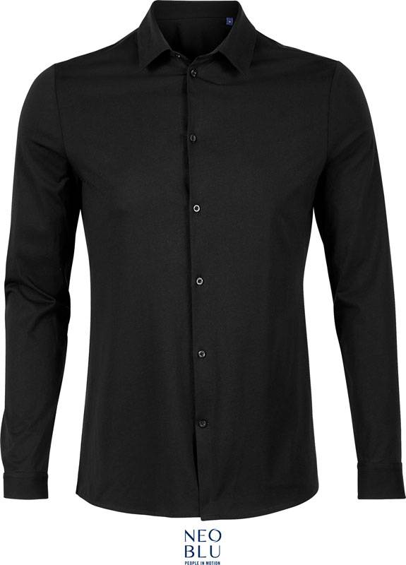 NEOBLU | Balthazar Men, Košeľa s dl. rukávom, čierna deep, XXL