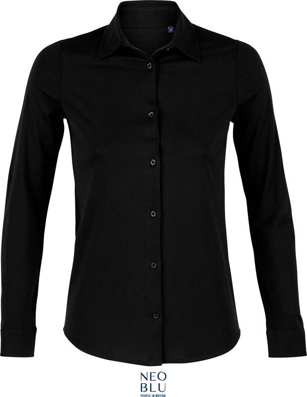 NEOBLU | Balthazar Women, Dámska košeľa s dl. rukávom, čierna deep, S