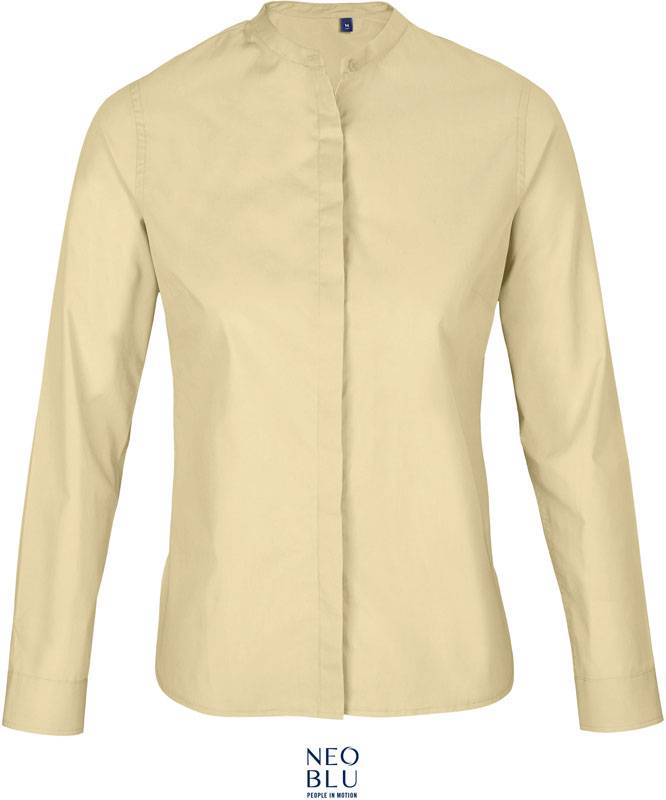 NEOBLU | Bart Women, Popelínová blúzka s dl. rukávom, hnedá Beige, XL