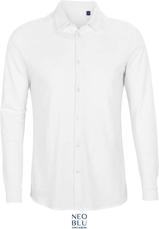 NEOBLU | Basile Men, Piqué košeľa s dl. rukávom, biela Optic, M