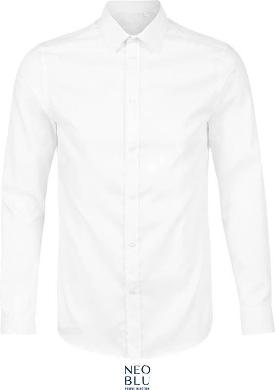 NEOBLU | Blaise Men, Mikro keprová košeľa s dl. rukávom, biela optic, L