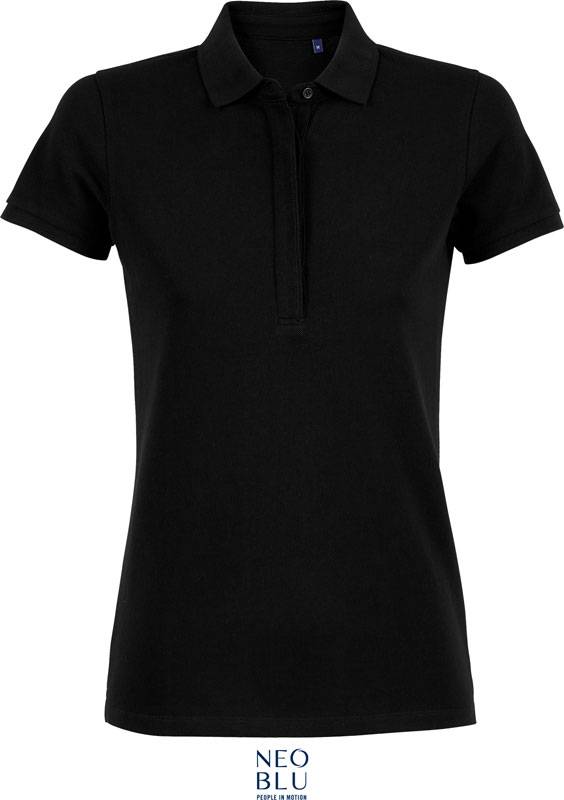 NEOBLU | Owen Women, Dámske piqué polo, čierna Deep, XXL