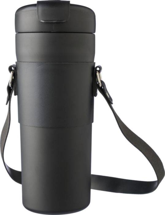 Nerezová dvojplášťová fľaša na pitie 730 ml Kelvin, čierna