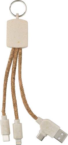 Nerezová kľúčenka Landry, hnedá