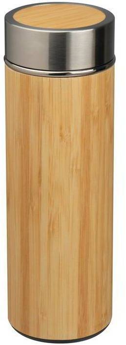 Nerezová sklenice s bambusovým povrchem, 350ml, hnědá