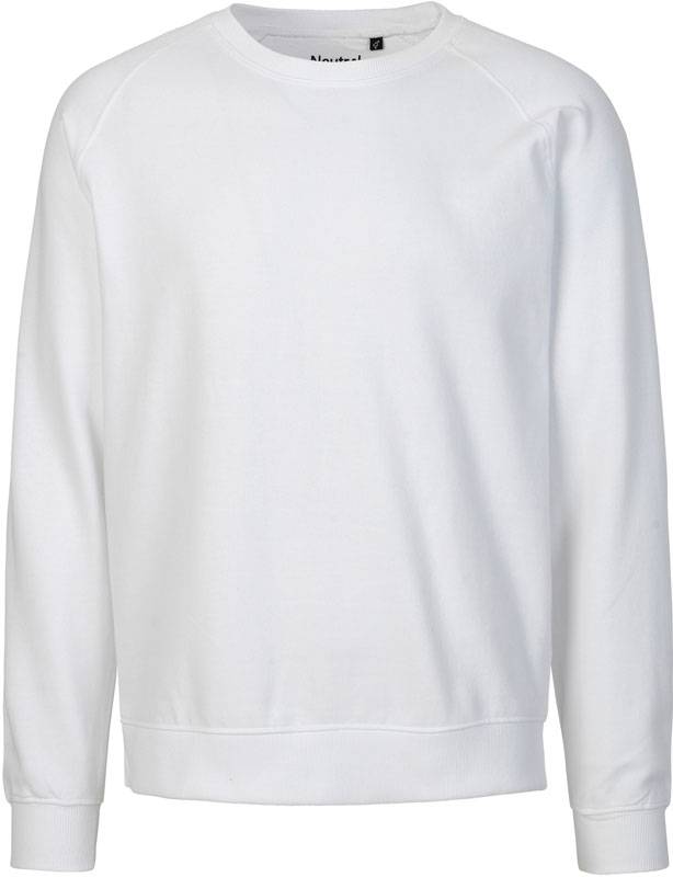 Neutral | O63001, Unisex bio raglánová mikina, biela, S