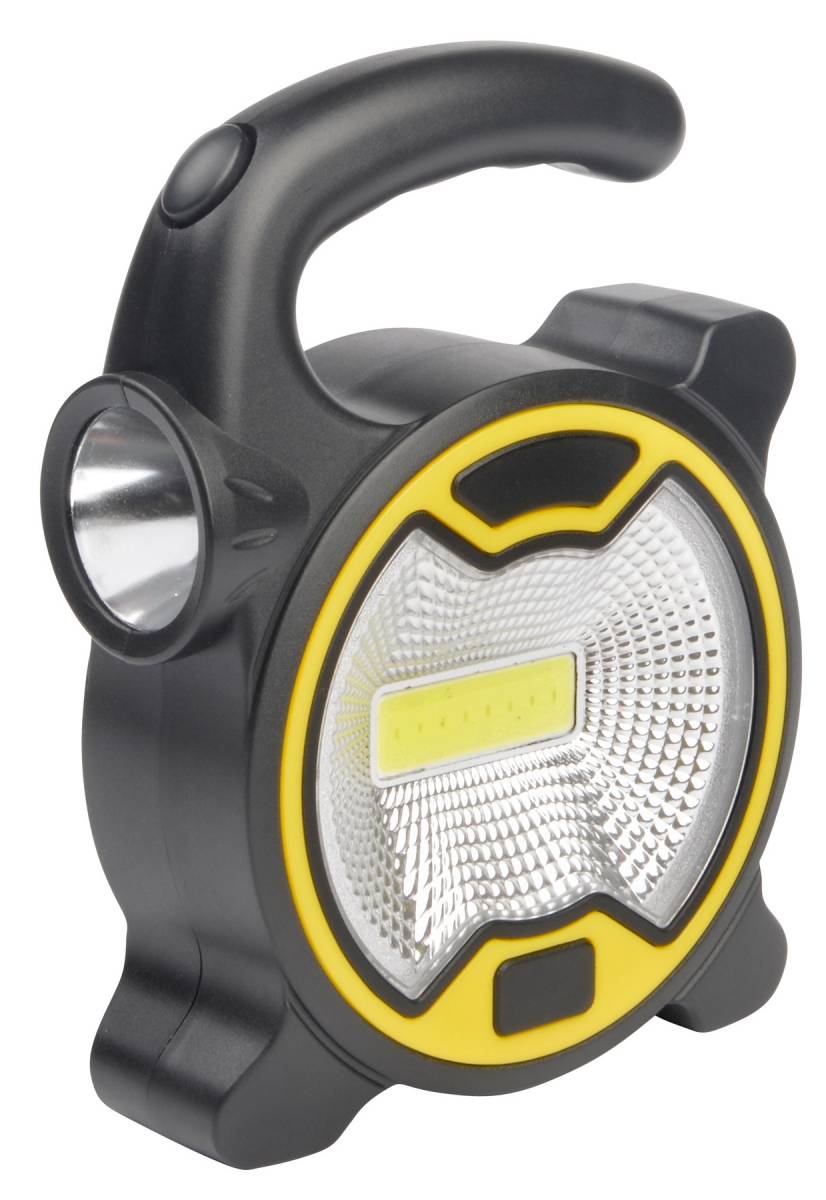 NIGATA pracovní svítilna s 2 světly a nožičkami, černá žlutá