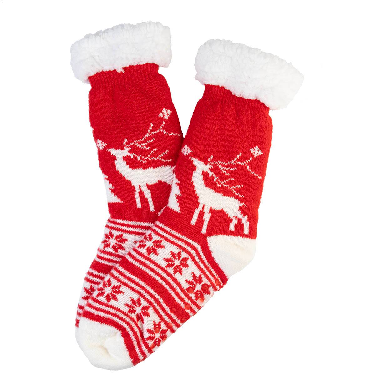 Norsokkar vianočné protišmykové ponožky, červená