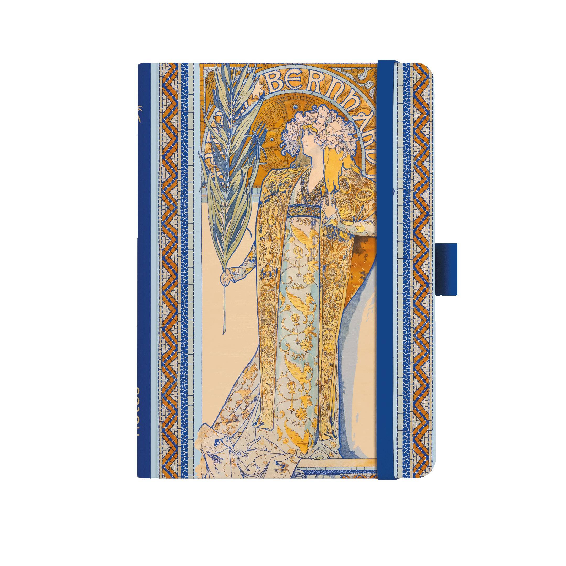 Notes A5 Premium 120g - Alfons Mucha 2027 - linky - Modrý