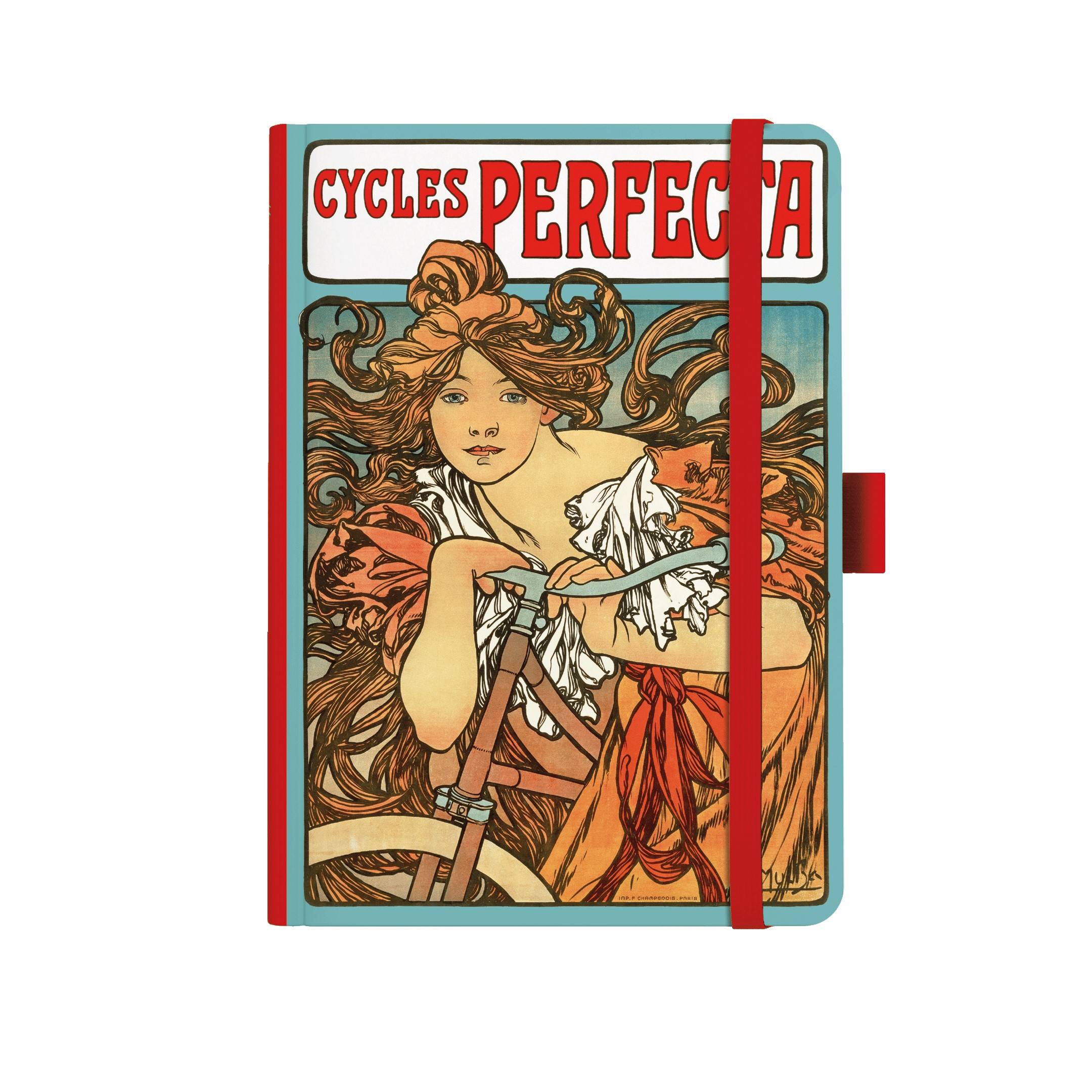 Notes A5 Premium 120g - Alfons Mucha 2027 - tečky - Červený
