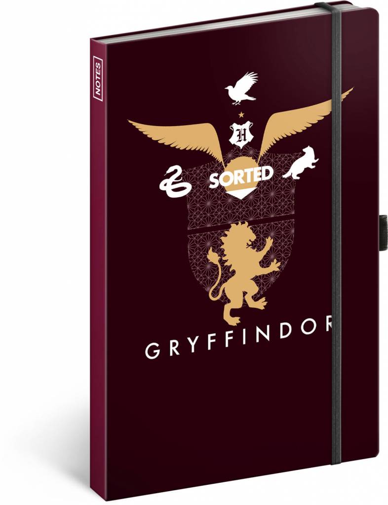 Notes Harry Potter – Gryffindor, linkovaný, 13 × 21 cm