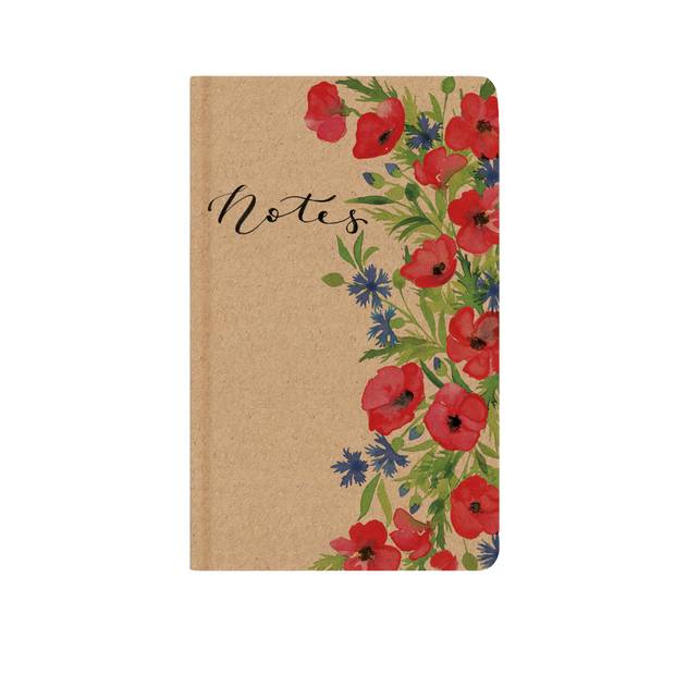 Notes linkovaný - A5 - kraft - chrpy Notes linkovaný - A5 - kraft - chrpy