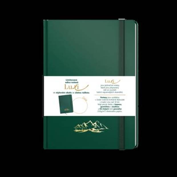 Notes Luxi prázdný - A5 - lamino - lahvově zelená Notes Luxi prázdný - A5 - lamino - lahvově zelená