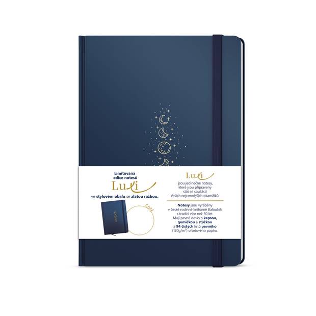 Notes Luxi prázdný - A5 - lamino - námořnická modrá Notes Luxi prázdný - A5 - lamino - námořnická modrá
