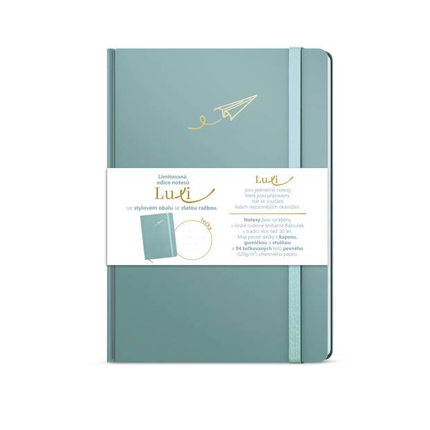 Notes Luxi tečky - A5 - lamino - ledově modrá Notes Luxi tečky - A5 - lamino - ledově modrá