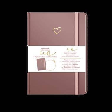 Notes Luxi tečky - A5 - lamino - starorůžová