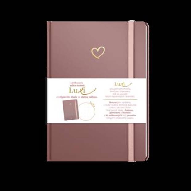 Notes Luxi tečky - A5 - lamino - starorůžová Notes Luxi tečky - A5 - lamino - starorůžová