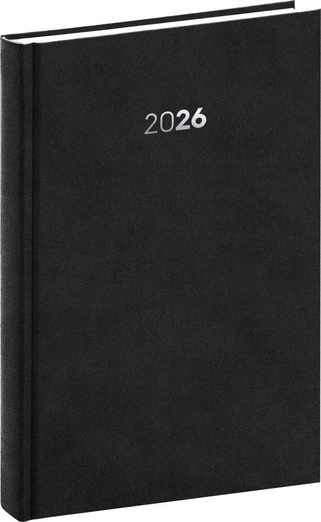 NOTIQUE Denný diár Balakon 2026, čierny, 15 x 21 cm