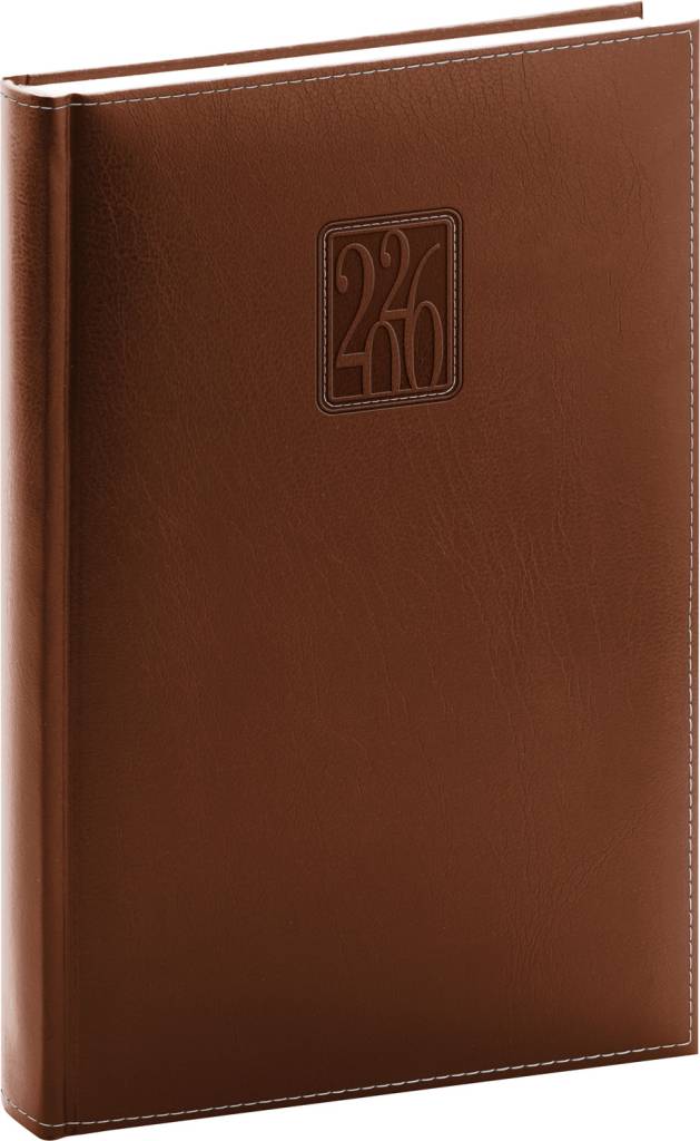 NOTIQUE Denný diár Panama 2026, hnedý, 15 x 21 cm