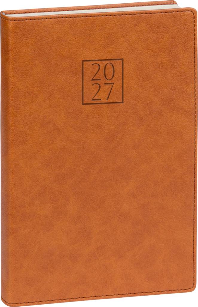 NOTIQUE Denný diár Prestigio 2027, hnedý, 15 x 21 cm