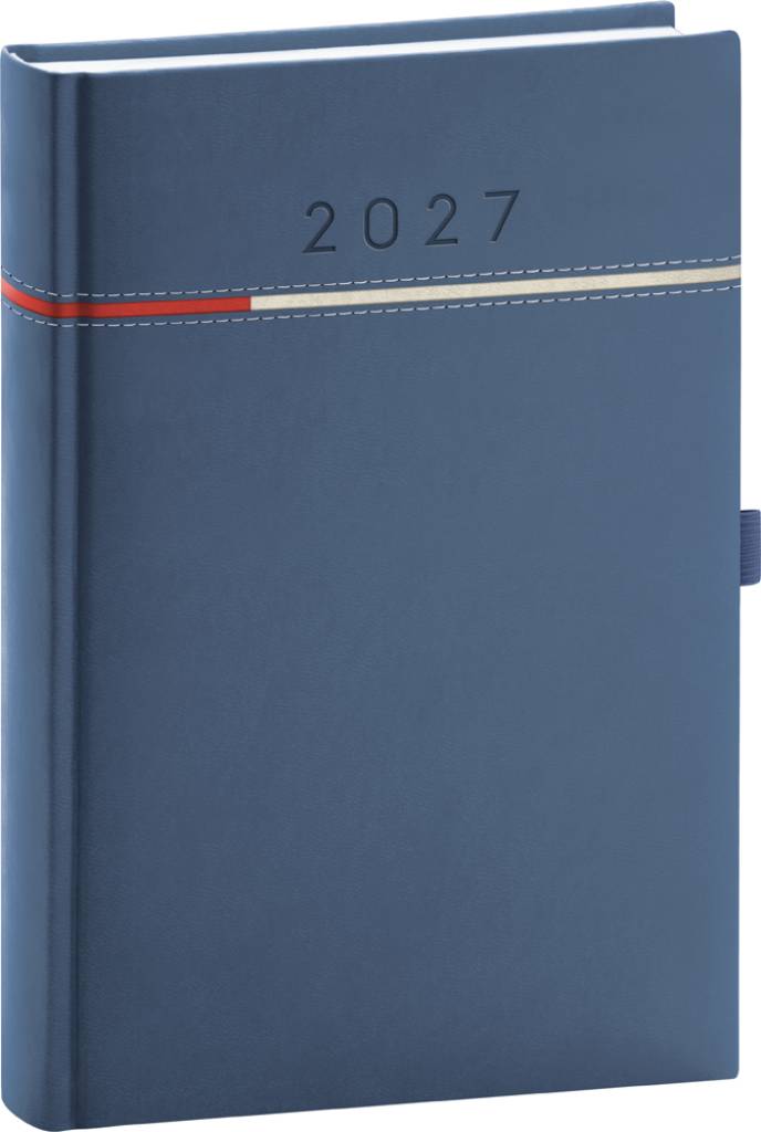 NOTIQUE Denný diár Tomy 2027, modro-červený, 15 x 21 cm