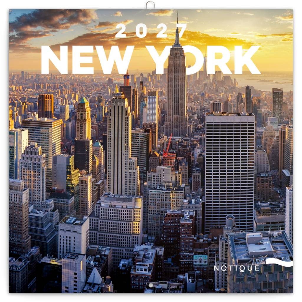 NOTIQUE Grid calendar New York 2027, 30 x 30 cm