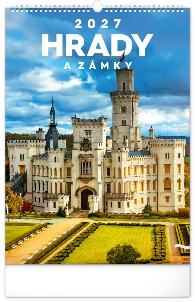 NOTIQUE Nástenný kalendár Hrady a zámky CZ 2027, 33 x 46 cm