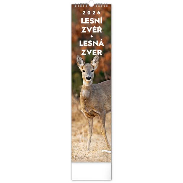 NOTIQUE Nástenný kalendár Lesní zvěř – Lesná zver CZ/SK 2026, 12 x 48 cm NOTIQUE Nástenný kalendár Lesní zvěř – Lesná zver CZ/SK 2026, 12 x 48 cm