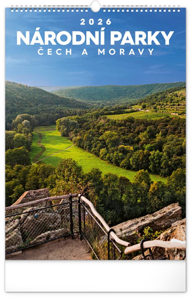 NOTIQUE Nástěnný kalendář Národní parky Čech a Moravy CZ 2026, 33 x 46 cm