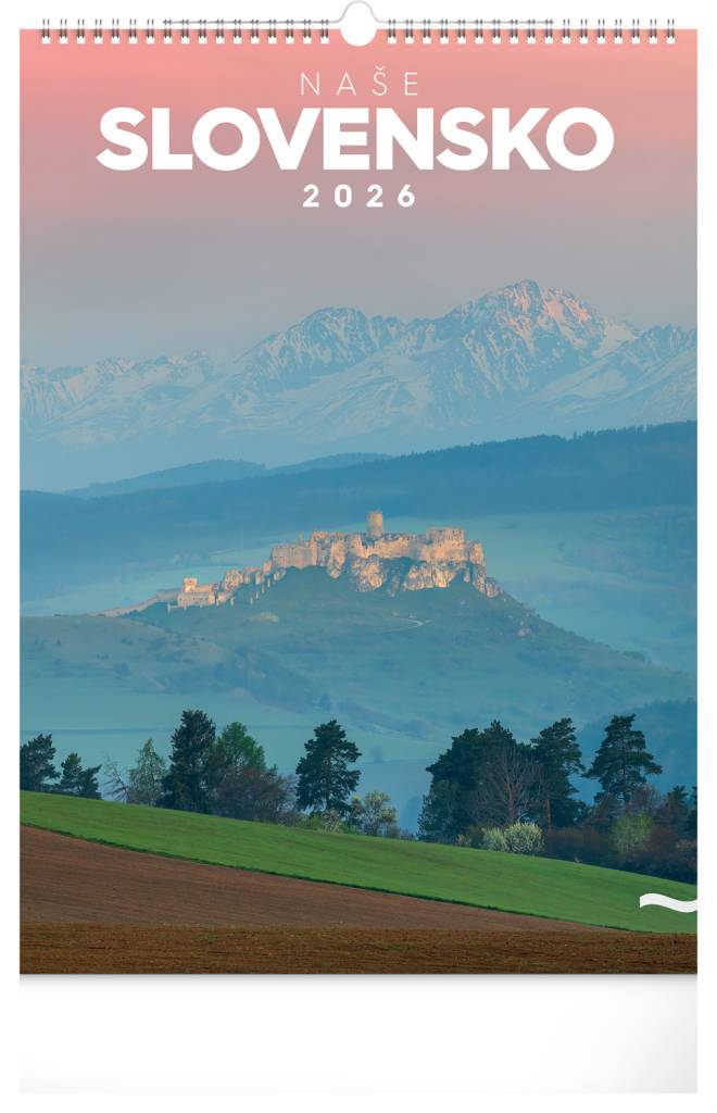 NOTIQUE Nástenný kalendár Naše Slovensko 2026, 33 x 46 cm