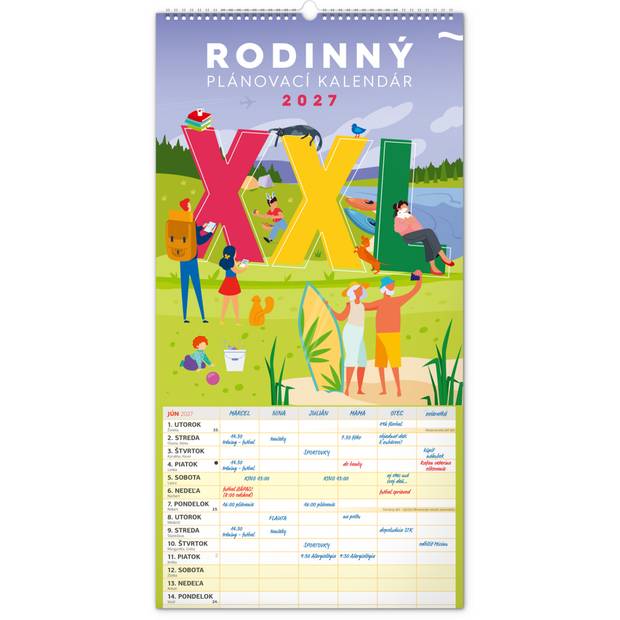 NOTIQUE Nástenný kalendár Rodinný plánovací XXL 2027, 33 x 64 cm NOTIQUE Nástenný kalendár Rodinný plánovací XXL 2027, 33 x 64 cm