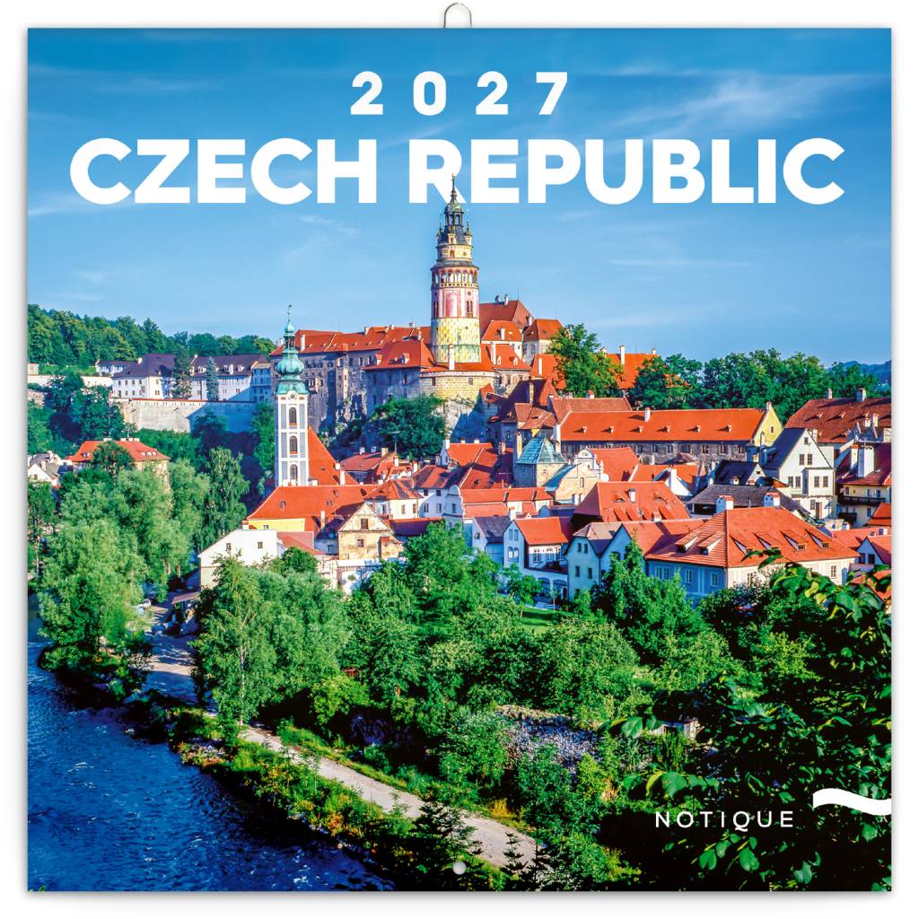 NOTIQUE Poznámkový kalendář Česká republika  2027, 20 x 20 cm