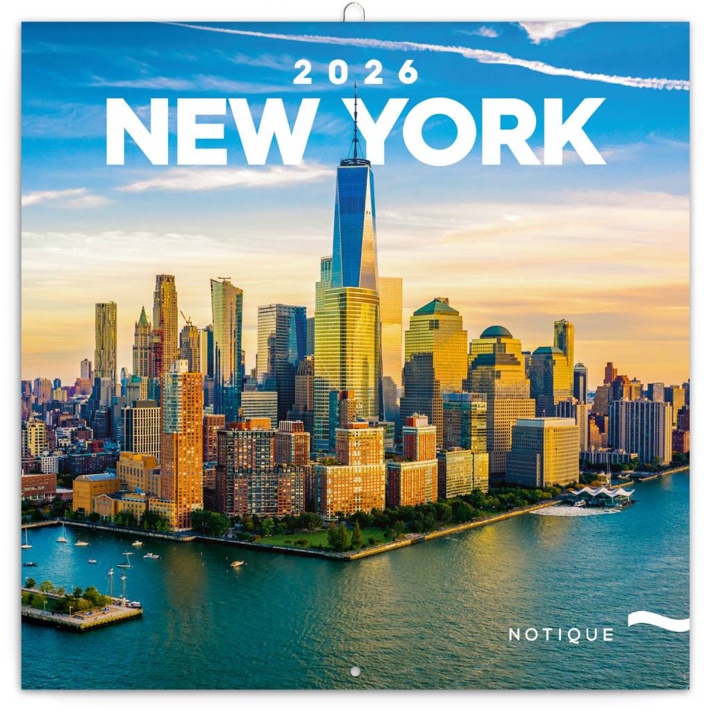 NOTIQUE Poznámkový kalendár New York 2026, 30 x 30 cm