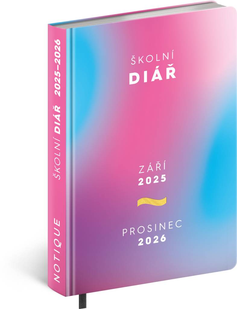 NOTIQUE Školní diář Růžový (září 2025 – prosinec 2026), 9,8 x 14,5 cm