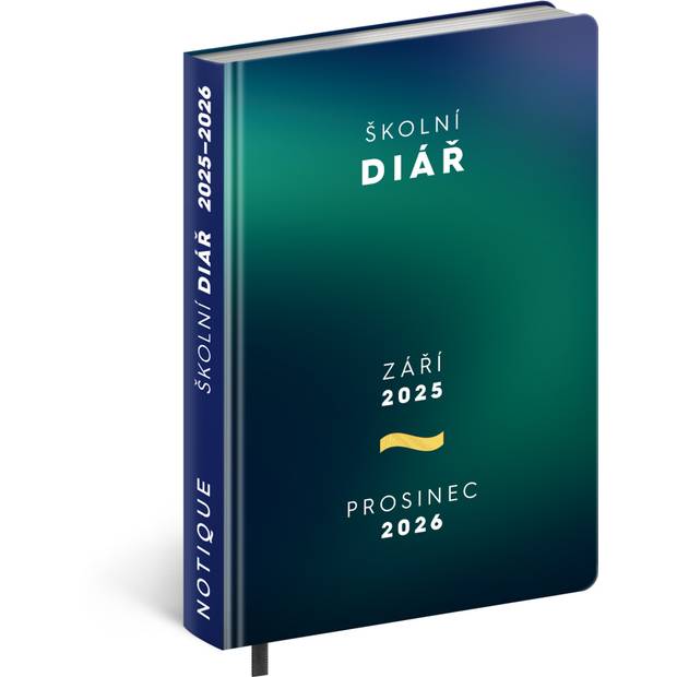 NOTIQUE Školní diář Zelený (září 2025 – prosinec 2026), 9,8 x 14,5 cm NOTIQUE Školní diář Zelený (září 2025 – prosinec 2026), 9,8 x 14,5 cm