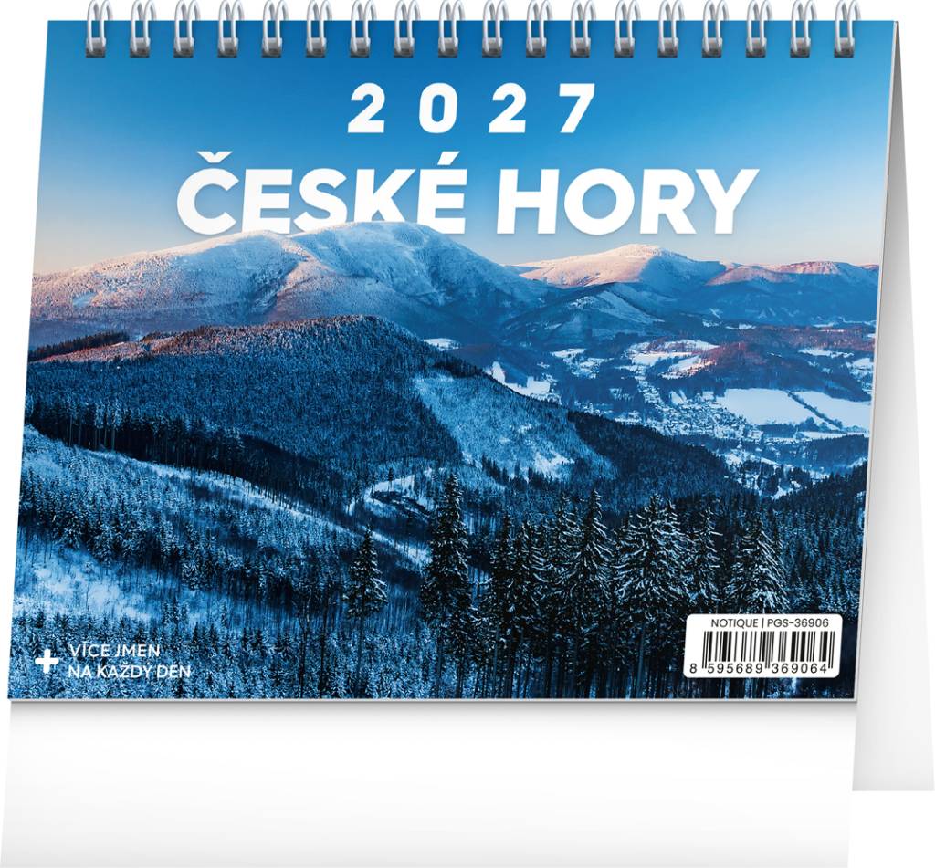 NOTIQUE Stolní kalendář České hory CZ 2027, 16,5 x 13 cm