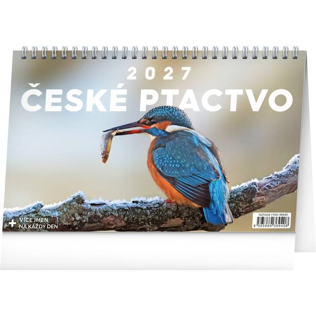 NOTIQUE Stolní kalendář České ptactvo 2027, 23,1 x 14,5 cm NOTIQUE Stolní kalendář České ptactvo 2027, 23,1 x 14,5 cm