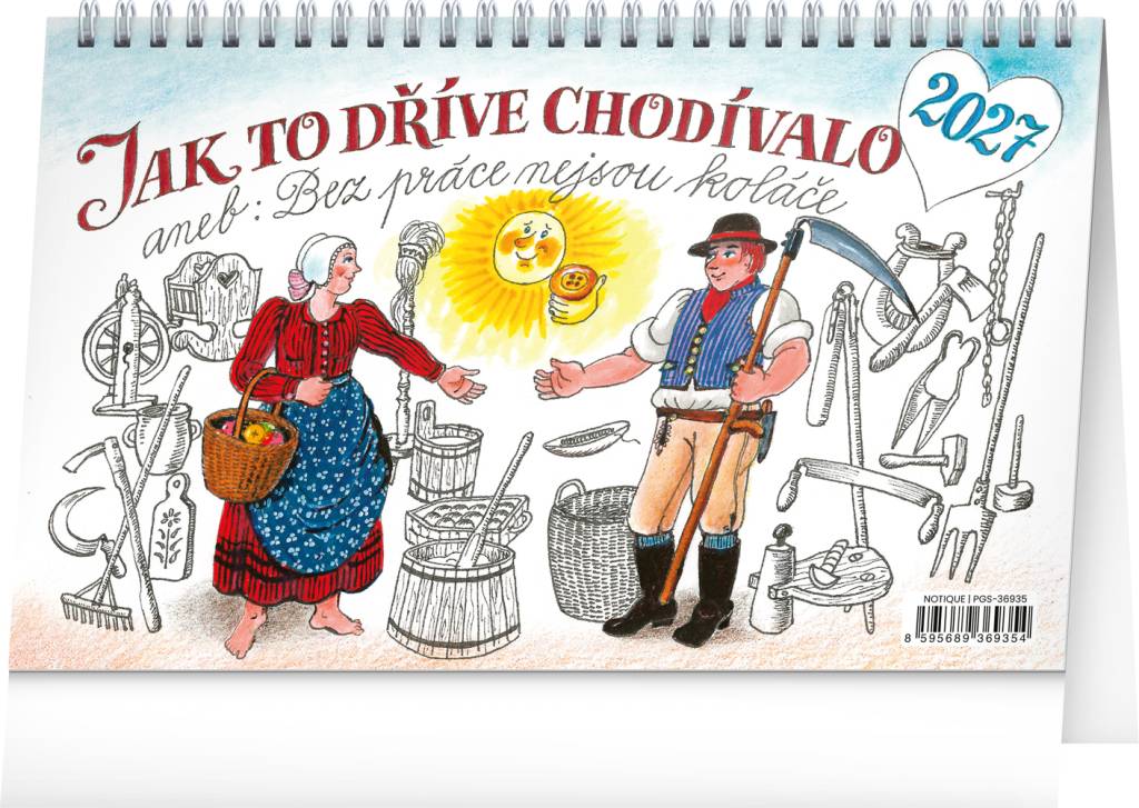 NOTIQUE Stolní kalendář Jak to kdysi chodívalo... 2027 – Kamila Skopová, 23,1 x 14,5 cm