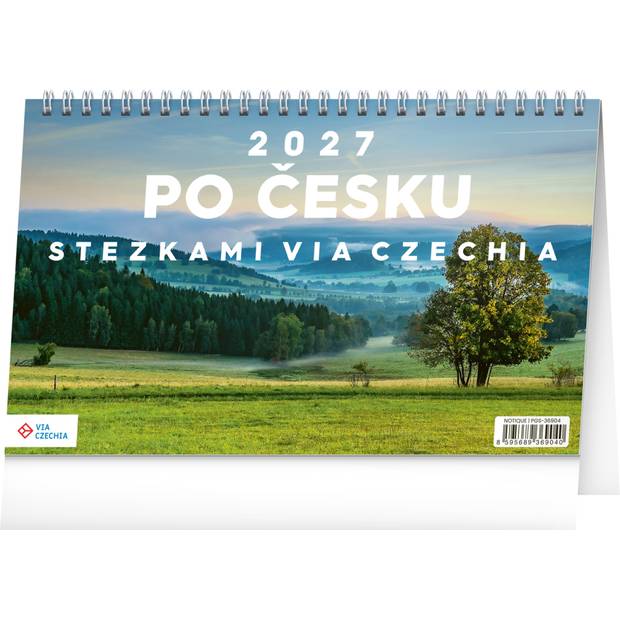 NOTIQUE Stolní kalendář Kolem Česka stezkami Via Czechia CZ 2027, 23,1 x 14,5 cm NOTIQUE Stolní kalendář Kolem Česka stezkami Via Czechia CZ 2027, 23,1 x 14,5 cm