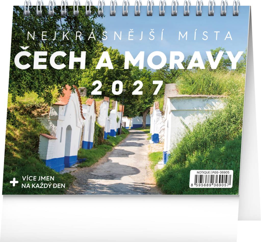 NOTIQUE Stolní kalendář Nejkrásnější místa Čech a Moravy CZ 2027, 16,5 x 13 cm