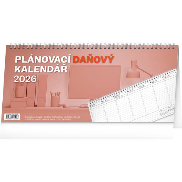NOTIQUE Stolní kalendář Plánovací daňový CZ 2026, 33 x 14,5 cm NOTIQUE Stolní kalendář Plánovací daňový CZ 2026, 33 x 14,5 cm