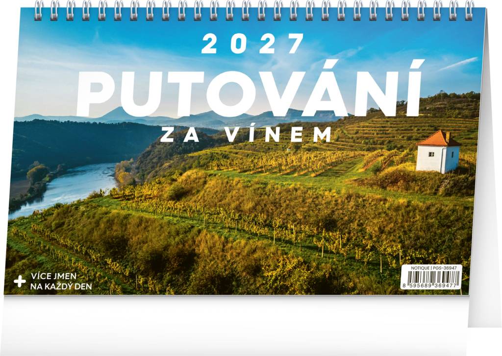 NOTIQUE Stolní kalendář Putování za vínem 2027, 23,1 x 14,5 cm